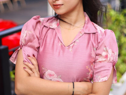 PREMIUM PINK FLOWER KURTI