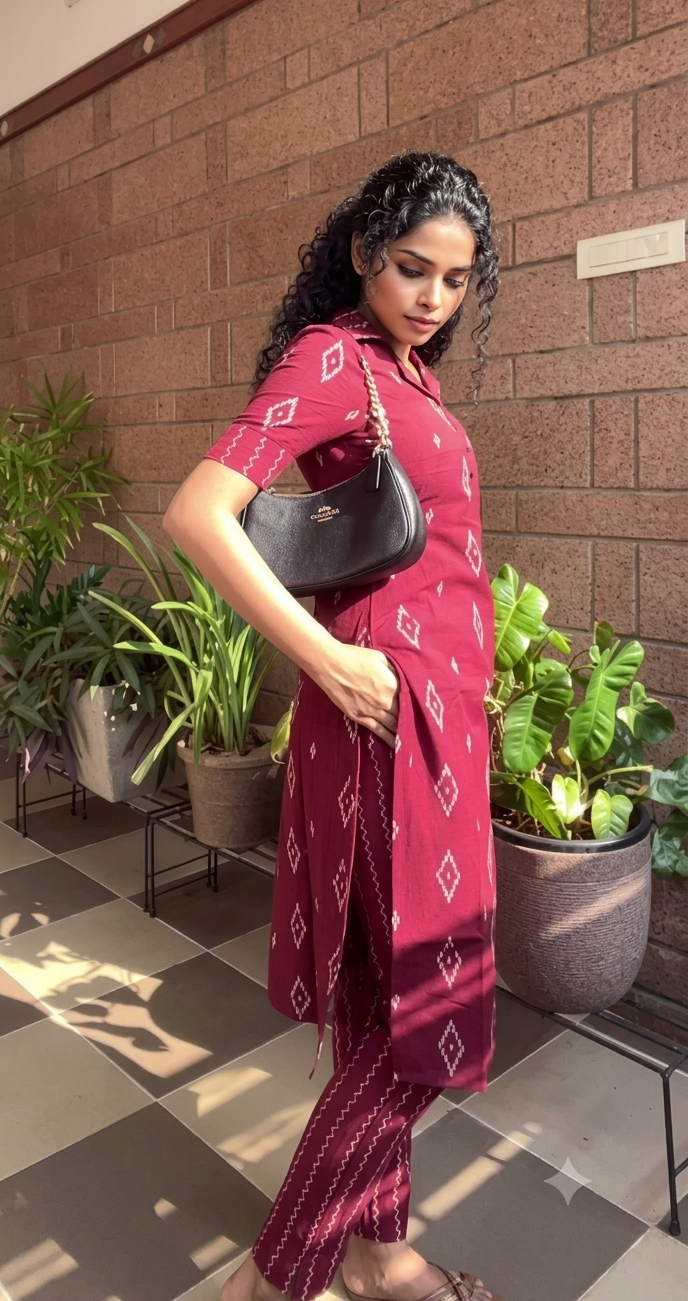 PREMIUM IKKAT PRINTED  CO-ORD SET