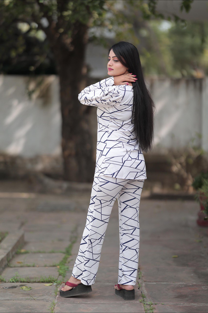 WESTERN LYCRA WHITE CO-ORD SET
