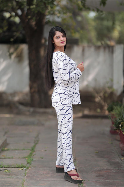 WESTERN LYCRA WHITE CO-ORD SET