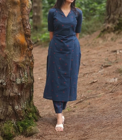 ELEGANT COLLARED A-LINE CO-ORD SET