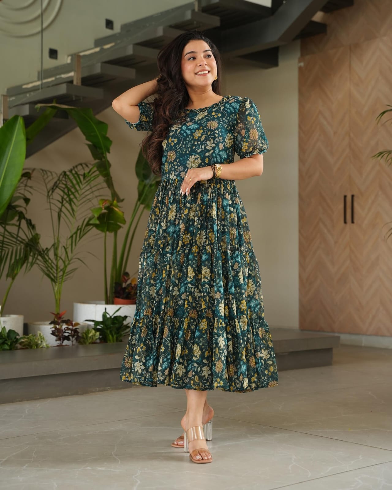 FLORAL KANI PRINT MIDI