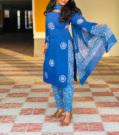 Premium Indigo Rayon Suit Set