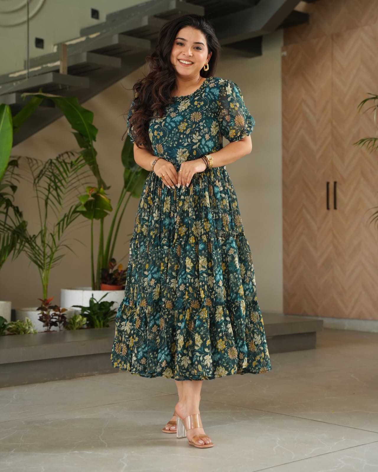 FLORAL KANI PRINT MIDI