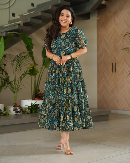 FLORAL KANI PRINT MIDI