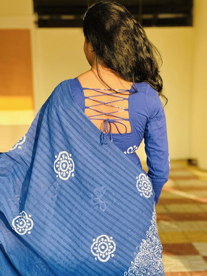 Premium Indigo Rayon Suit Set