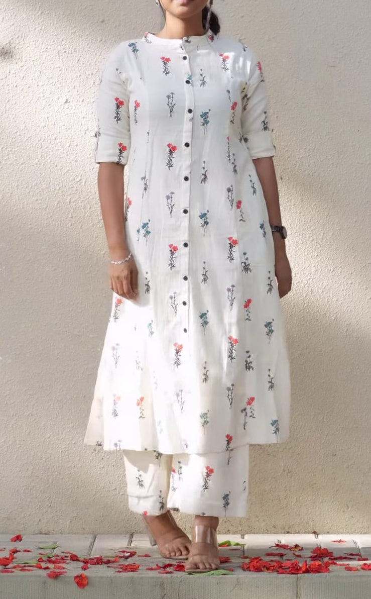 PREMIUM WHITE RAYON CO-ORD SET