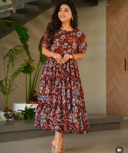 FLORAL KANI PRINT MIDI
