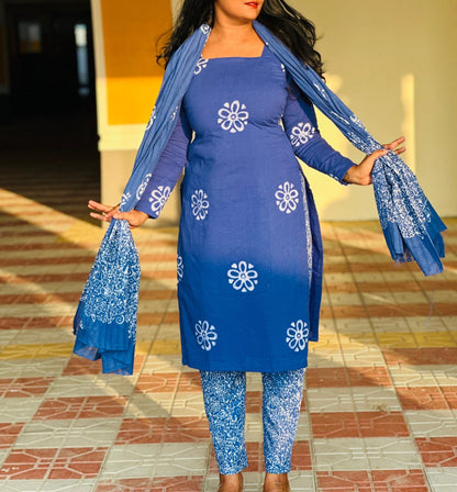 Premium Indigo Rayon Suit Set