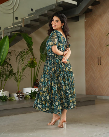 FLORAL KANI PRINT MIDI