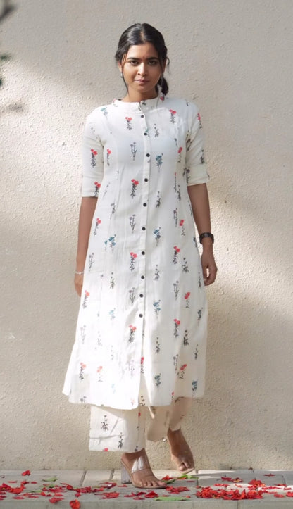 PREMIUM WHITE RAYON CO-ORD SET
